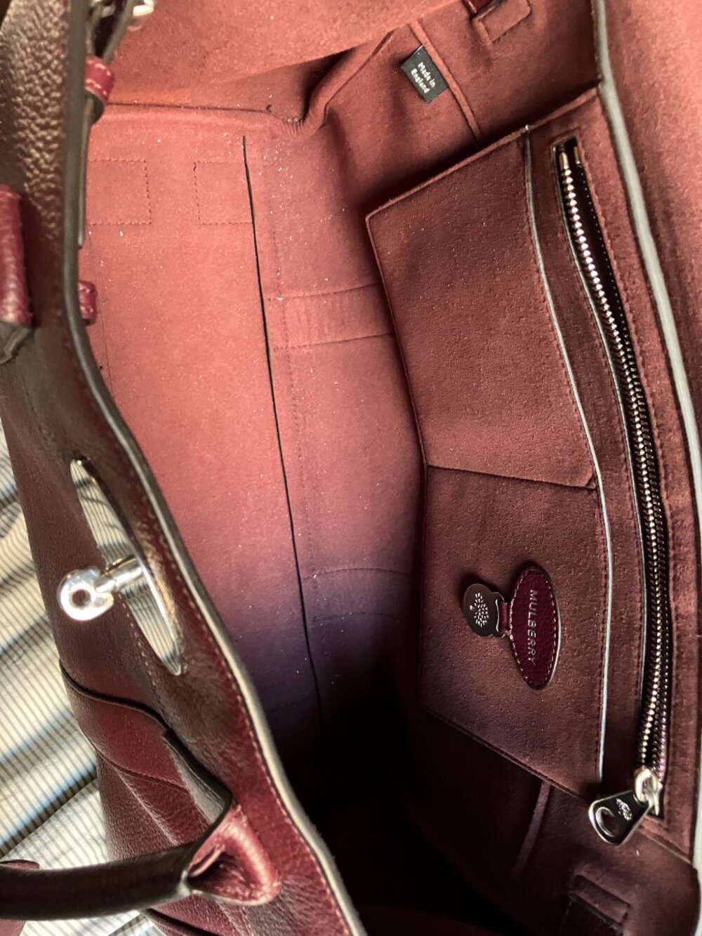 Mulberry Bayswater Black Cherry Small Classic Grain - Picture 4 of 12